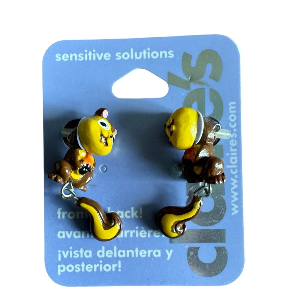 Claire’s chipmunks earrings. NWT.